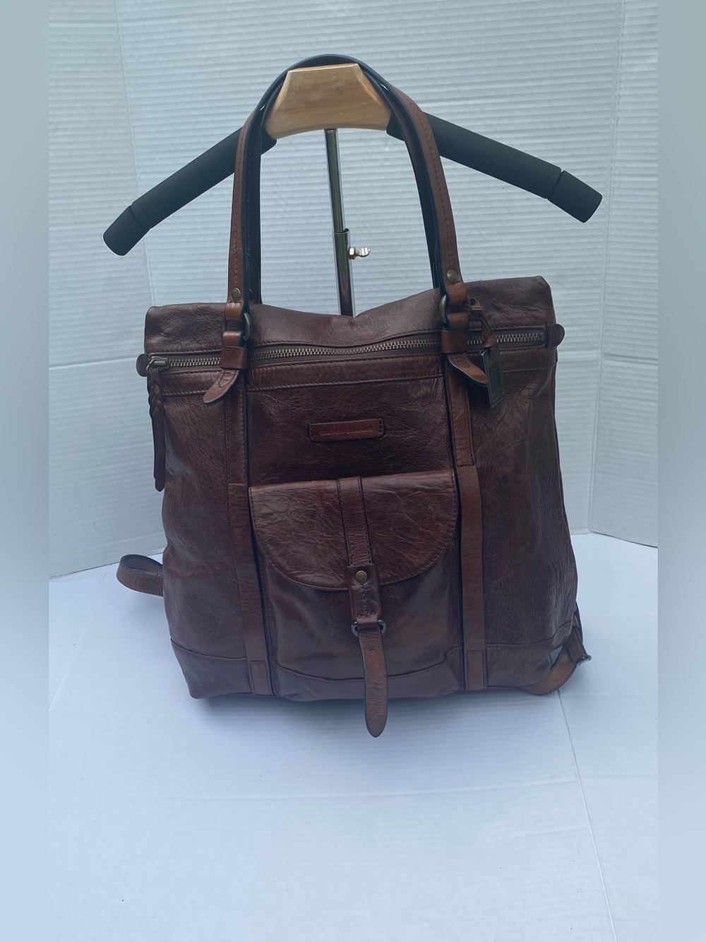 Authentic FRYE Josie Leather Backpack Tote Bag - Dark Brown 🤎✨🤍🤎